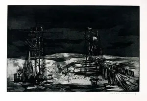 Islandische Kuste Nachtlicher Hafen By Rudolf Weissauer Buy