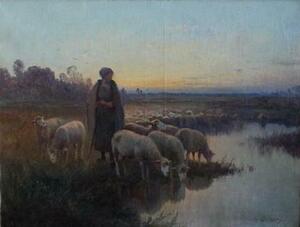 Herder met schapen by | Henri DERIANS | buy | artprice