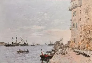 Eugene Boudin、【La Rade de Villefranche】 La Rade de Villefranche - Eugène Boudin | Musée d'Orsay