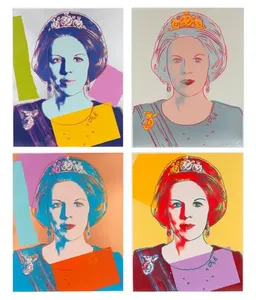 Warhol's Queens ウォーホル クイーン 英語版 洋書 Andy Warhol / Queen Elizabeth / Teal | 輸入壁紙専門店 WALPA