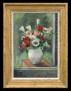 Henri Manguin、【Fleurs dans un Vase】 Anémones dans un vase blanc by | Henri MANGUIN | buy art online