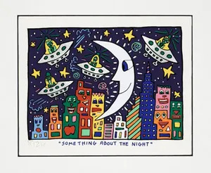 RIZZI　ジェームス•リジィ　　A Romantic Night、、1994 James Rizzi A ROMANTIC NIGHT ON THE TOWN 1994's Silk-screen