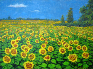 Alexander BEZRODNYKH - Painting - Sunflowers