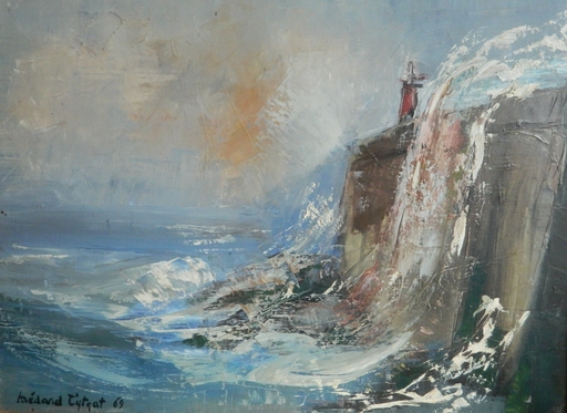 Médard II TYTGAT - Gemälde - Strom op zee