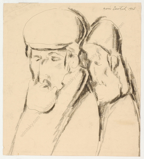 Boris DEUTSCH - Drawing-Watercolor - "Two Jews", drawing