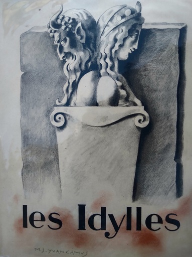 Jacques CAMUS - Dessin-Aquarelle - Les idylles