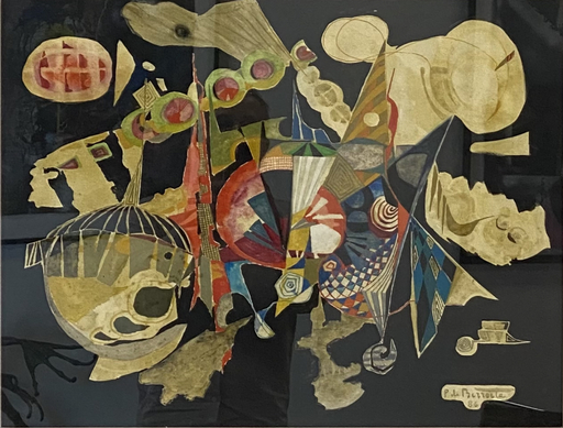Pierre DE BERROETA - Zeichnung Aquarell - Composition 