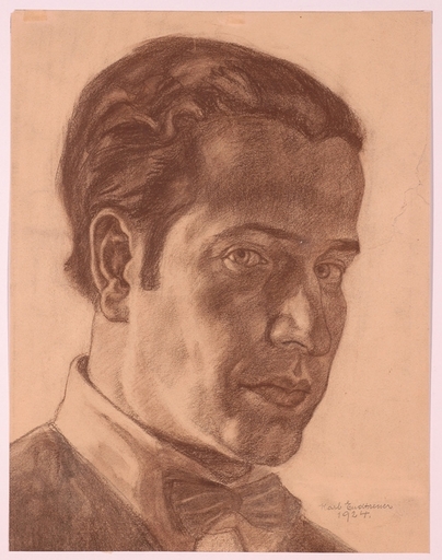 Karl ENDTRESSER - Drawing-Watercolor - "Male Portrait", 1924