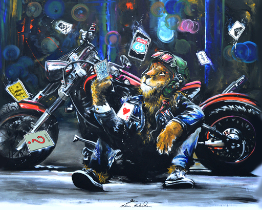 Rémi BERTOCHE - Painting - Rider Lion