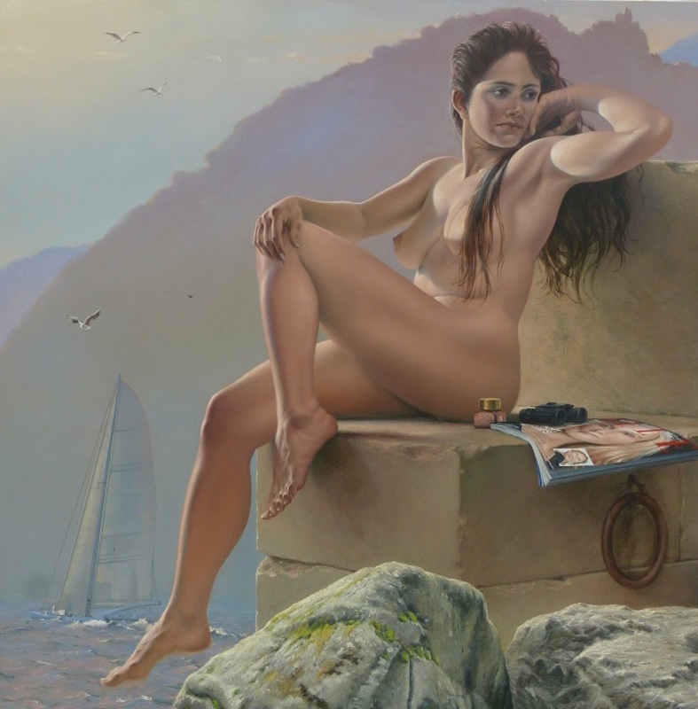 Bruno SCHMELTZ - Painting - Grand nue, "Océane"