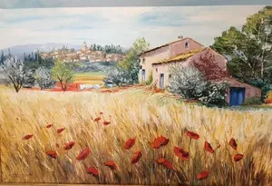 Marie-Claude ZUBRYCKI - Painting - BLE ET COQUELICOT DE PROVENCE