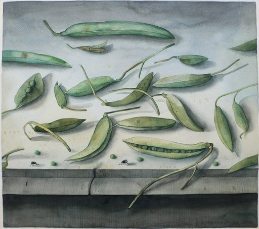 Dieter KRAEMER - Drawing-Watercolor - Les petits pois et la mouche 