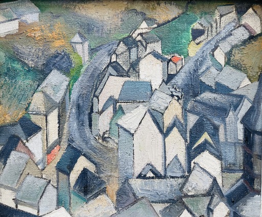 Jacques GAULME - Pittura - Village cubiste 