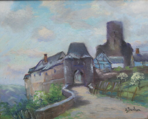 Ernest INDEN - Drawing-Watercolor - Der Weg zur Burg