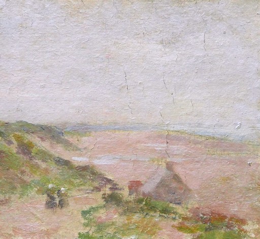 Paul SIEFFERT - Painting - Paysage de Bretagne et Coucher de soleil