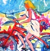 Valerio BETTA - Peinture - Modella in bici - In bike model