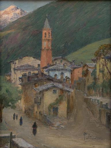 Oreste PALTRINIERI - Painting - Mattino a Chiesa in Valmalenco