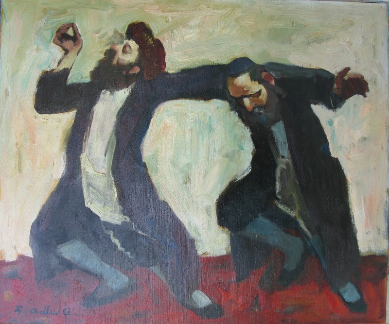 Adolf ADLER - Gemälde - Dancing to Celebrate