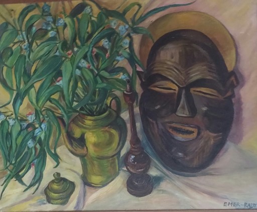 Radt EMMER - Pittura - Still Life with African  Mask, 1958