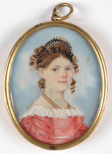 Johann Friedrich HESSE - Miniature - Johann Friedrich Hesse "Portrait of a young woman" 