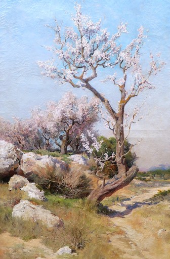 Théophile DECANIS - Gemälde - Amandiers en fleurs, Provence