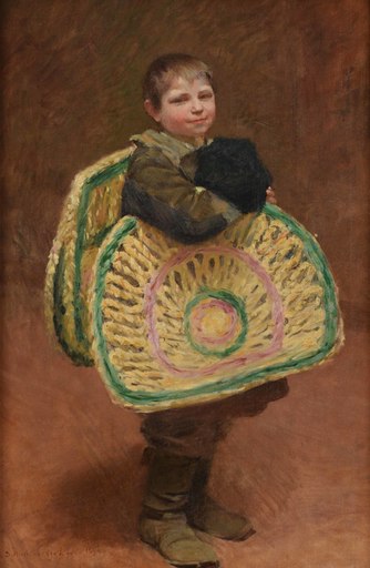 Samuel HIRSZENBERG - Pintura - Boy Selling Matzo