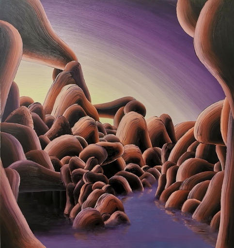 Christian HIDAKA - Peinture - Desert study ( Mauve Twilight) 
