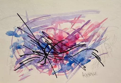 Hans WRAGE - Drawing-Watercolor - Ohne Titel - abstrakt # 23678