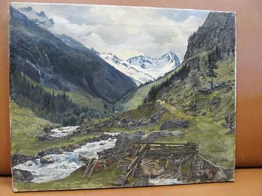 Ludwig SCKELL - Gemälde - Wildbach im Hochgebirge