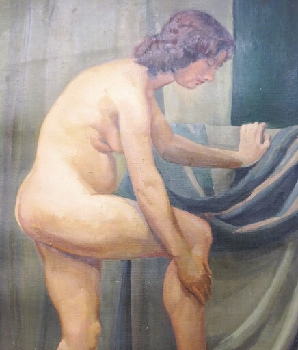Angeles BENIMELLI - Painting - Woman standing on one leg study 