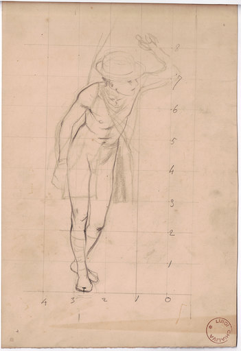 Luigi CHIALIVA - Zeichnung Aquarell - Study of a Young Shepherd