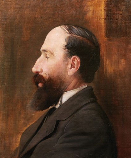 Paul Frank SCHEIDECKER - Peinture - Portrait du peintre Philippe Grondard de profil