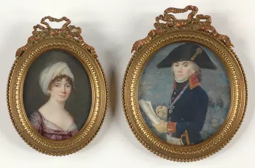Miniature - "Cl.-P.-J. Laborgne de Boigne and his wife" 2 miniatures
