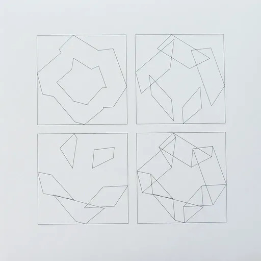 Véra MOLNAR - 版画 - 3 pliages, 4 façons D, Nr. 4