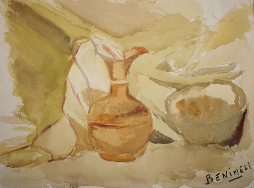 Angeles BENIMELLI - Drawing-Watercolor - Still life in the water