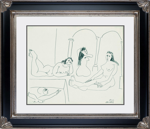 Pablo PICASSO - Zeichnung Aquarell - Le Bain (The Bath)