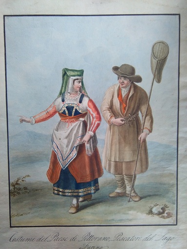 Bartolomeo PINELLI - Drawing-Watercolor - costume