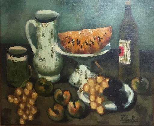 Eugène BABOULENE - Peinture - Melon et pêches