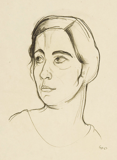 Carry HAUSER - Dibujo Acuarela - Trude Herzog-Hauser I, 1923