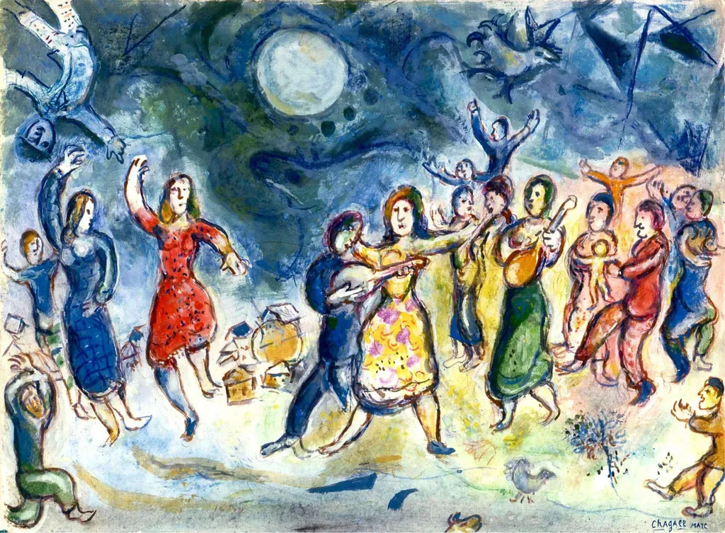 Marc Chagall、Fenetre au village、希少画集画 Marc Chagall、Fenetre au village、希少画集画 Marc Chagall