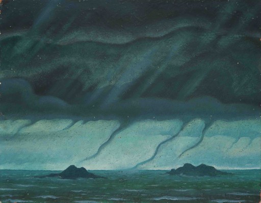 THAYAHT - Gemälde - Paesaggio marino in tempesta