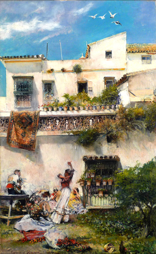 José GARCÍA RAMOS - Gemälde - La fiesta
