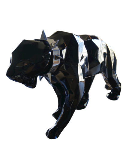 理查德•欧林斯基 - 雕塑 - Panther Wild Neck avec yeux en aluminium 