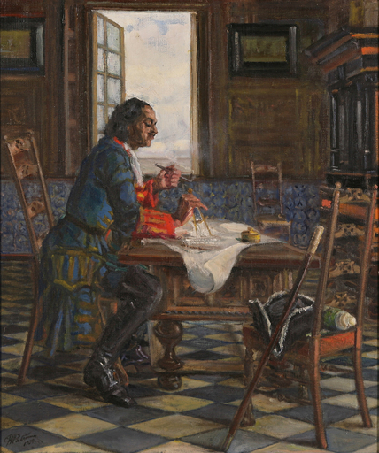 Nikolai RIABININ - Painting - Peter 1 at work-2