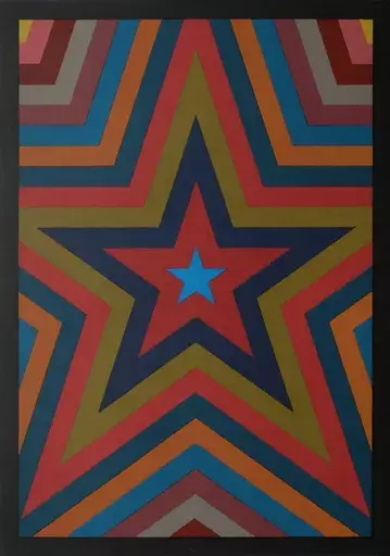 索尔·勒维特 - 版画 - FIVE POINTED STAR WITH COLOR BANDS (BARCELONA)