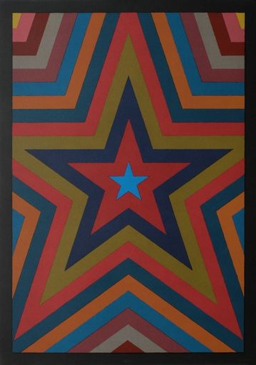 Sol LEWITT - Grabado - FIVE POINTED STAR WITH COLOR BANDS (BARCELONA)