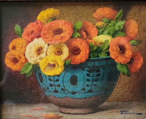 Ernest FILLIARD - Drawing-Watercolor - Bouquet de printemps