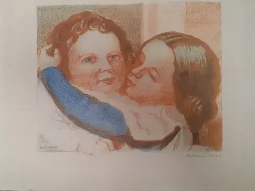 莫里斯•丹尼 - 版画 - Enfants embrassant 