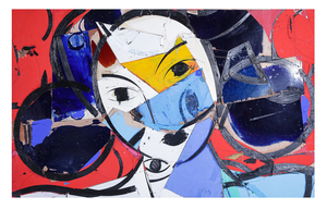 Manolo VALDÉS - Painting - Matisse como Pretexto con Fondo Rojo