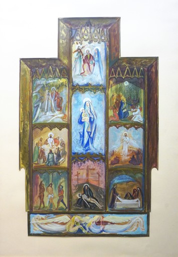 Angeles BENIMELLI - Zeichnung Aquarell - Tablet about the life of Jesus Christ